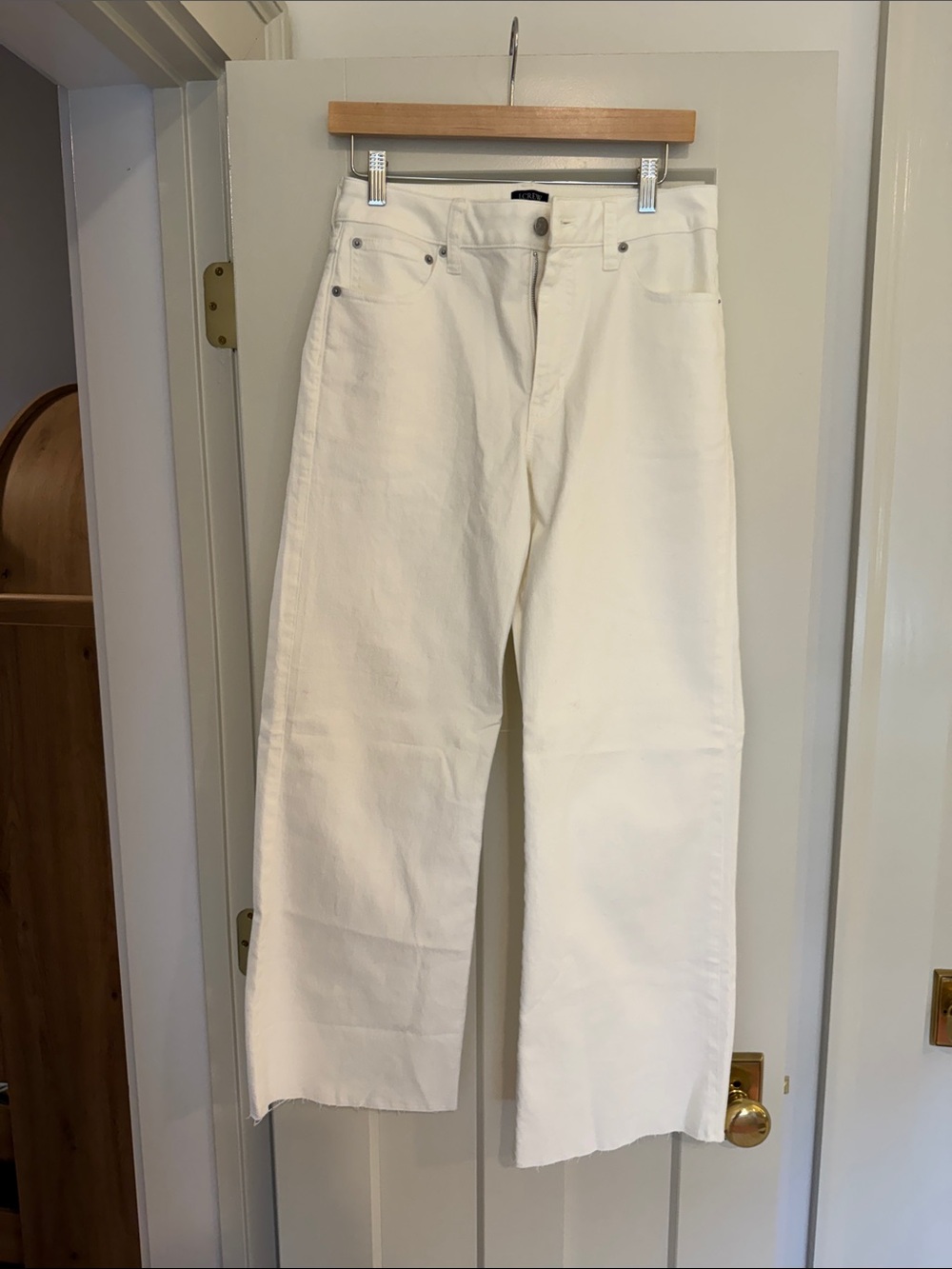 J. Crew White Wide-Leg Jeans